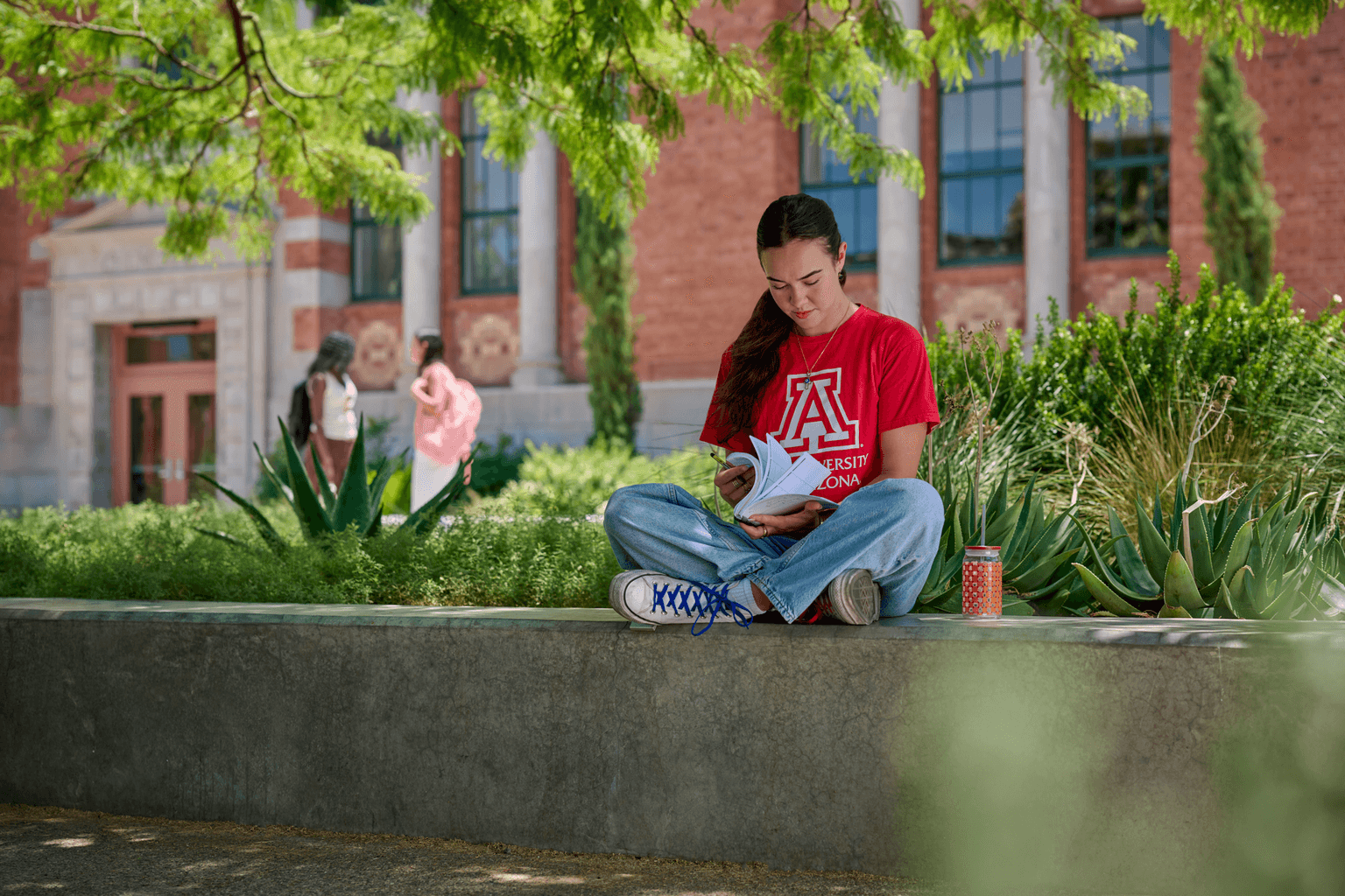 Student Studying Outside