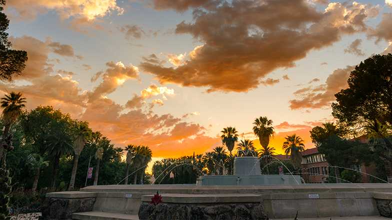 Sunset on campus.