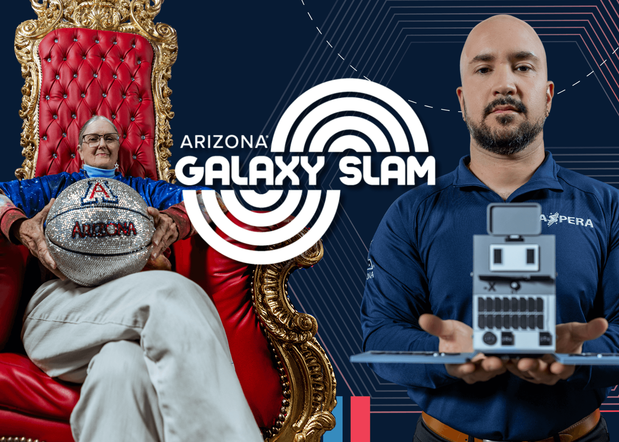 A graphic featuring Dr. Carlos J. Vargas and Dr. Marcia Rieke.