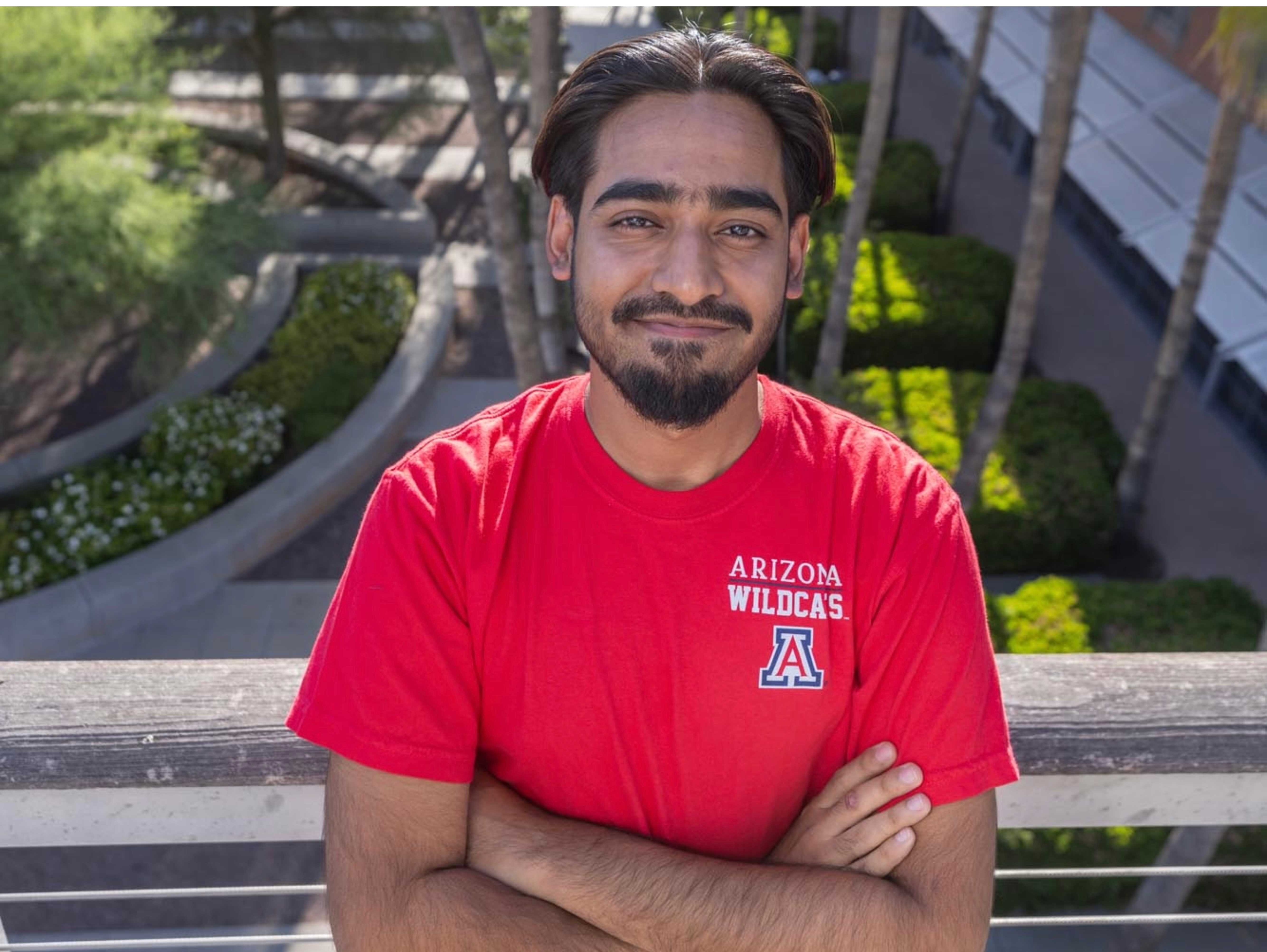 Sadman on the AME bridge at the University of Arizona